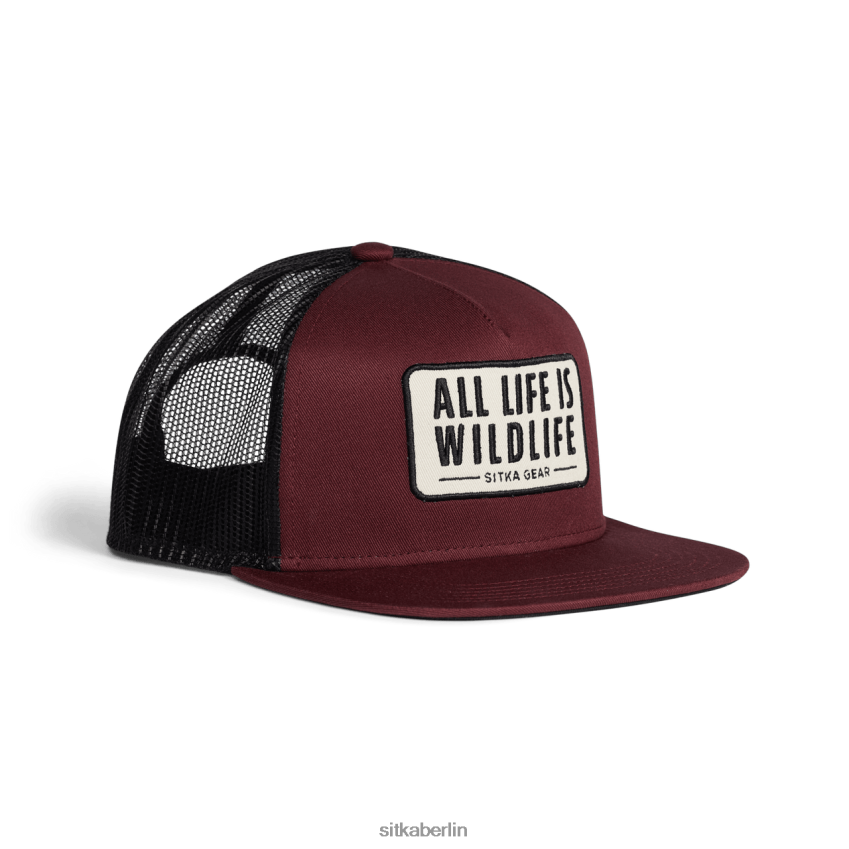 Hüte de SITKA Gear unisex Alles Leben Hallo Profi-Trucker Dunkelrot ZPVJL0304