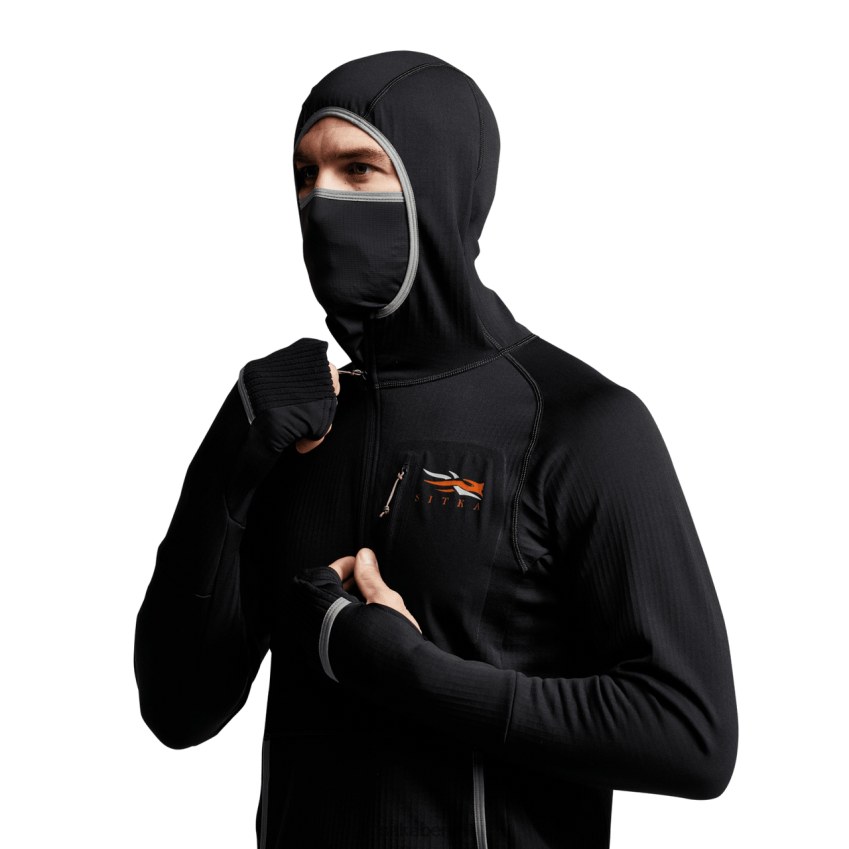 Spitzen de SITKA Gear Männer fanatischer Kapuzenpullover Schwarz ZPVJL0110