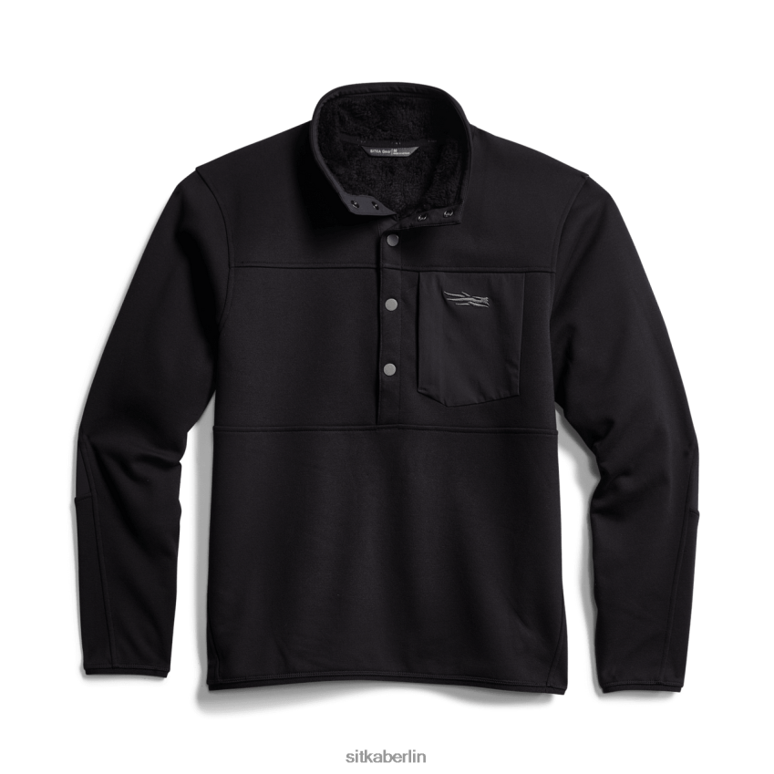 Spitzen de SITKA Gear Männer Snap-Fleece im vorderen Bereich Schwarz ZPVJL0204
