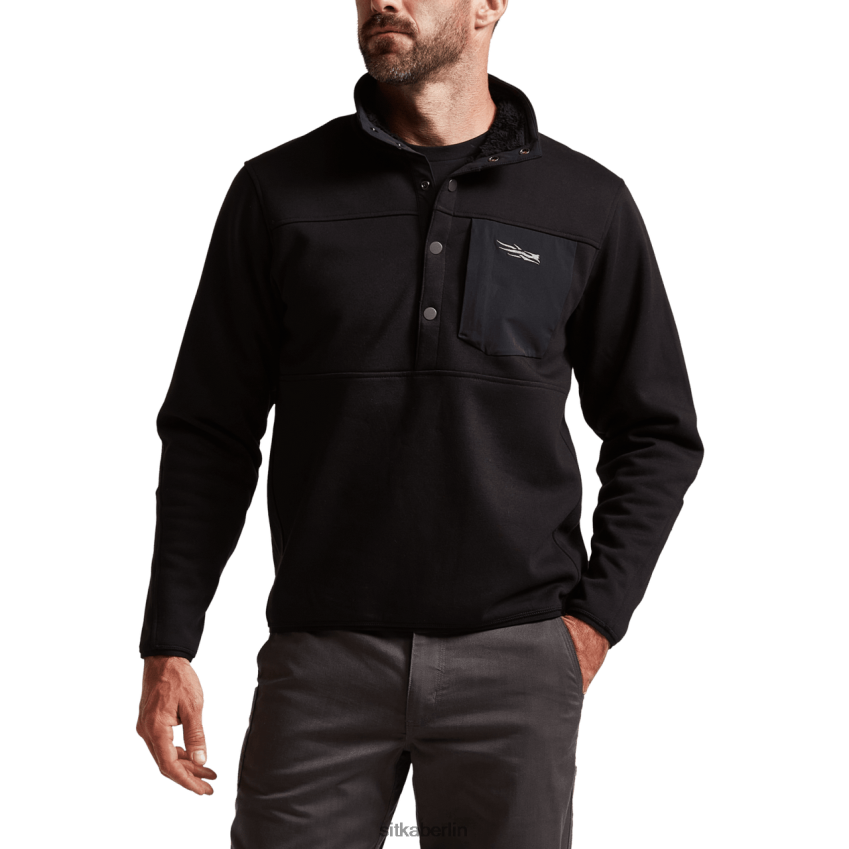 Spitzen de SITKA Gear Männer Snap-Fleece im vorderen Bereich Schwarz ZPVJL0204
