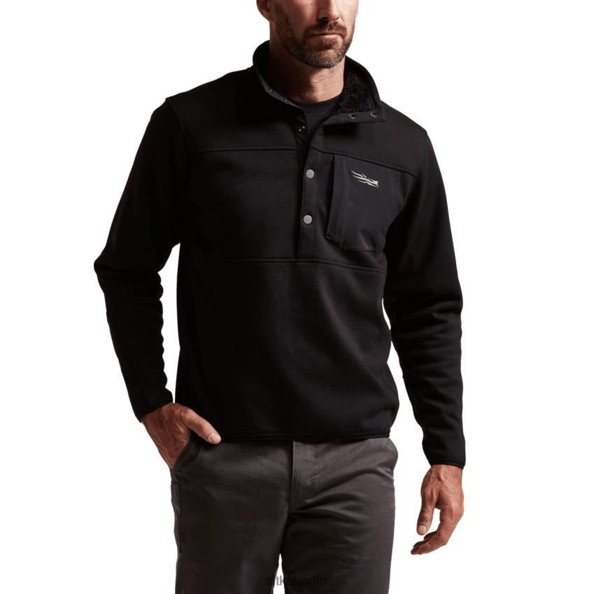 Spitzen de SITKA Gear Männer Snap-Fleece im vorderen Bereich Schwarz ZPVJL0204