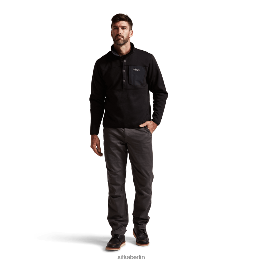 Spitzen de SITKA Gear Männer Snap-Fleece im vorderen Bereich Schwarz ZPVJL0204